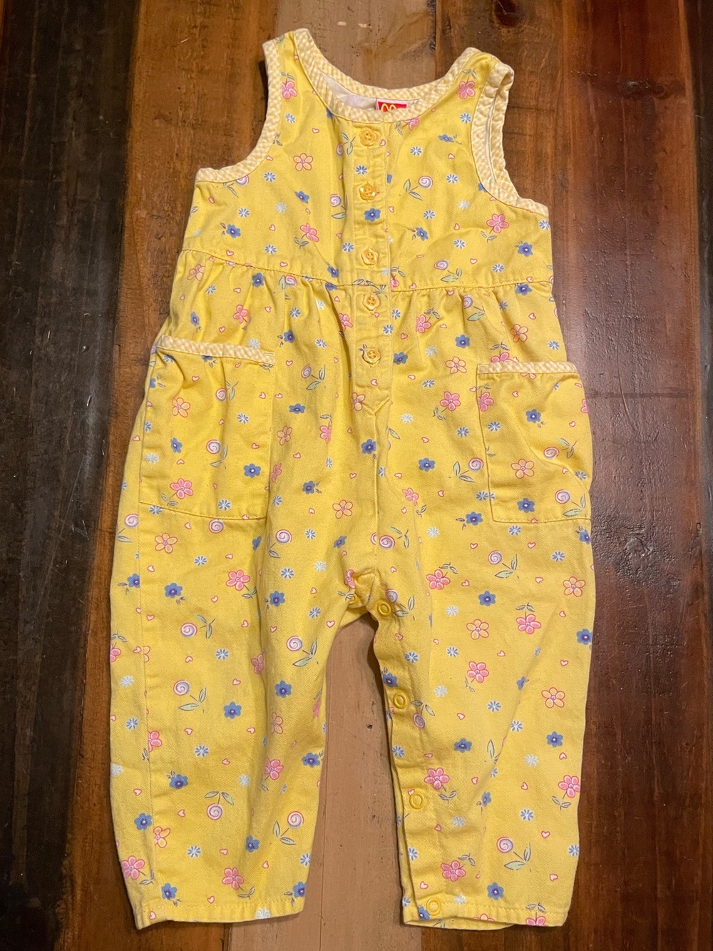 Vintage 90’s Y2K Mckids Jumper Romper Girls Outfit Size 18 Months Flowers Rare